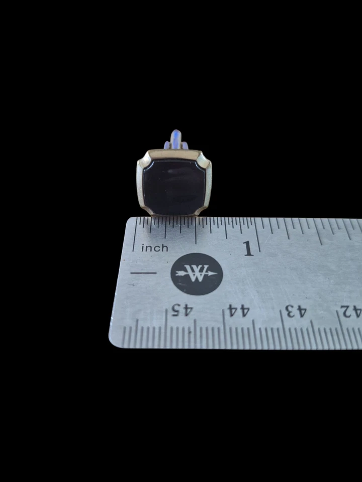 Gemelos vintage Hickok EE. UU. tono dorado azul lucite Foto 4 de 4