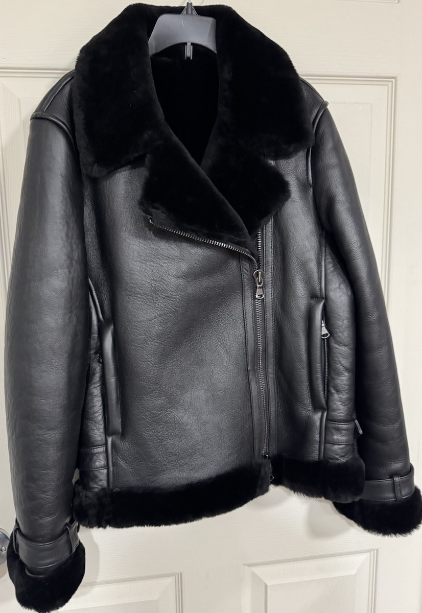 L'agence Shearling Leather Jacket $ 3800 SZ S Fits US 4-6 | eBay