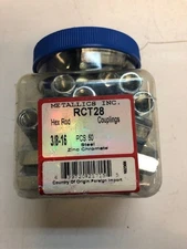 METALLICS Hex Coupling Nuts 3/8-16 x 5/8 x 1-1/8 Threaded Rod Connector Zinc 50