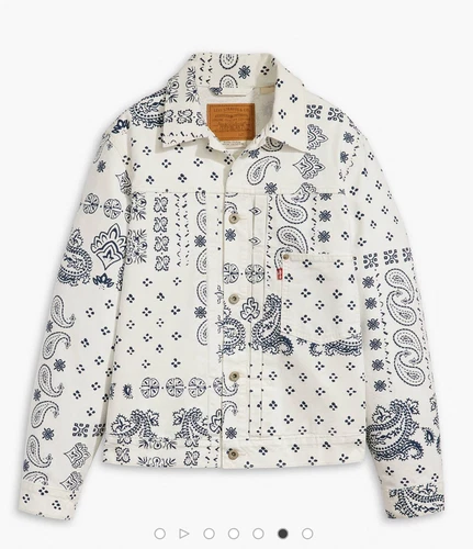 Veste camionneur Levi’s Premium blanc cachemire bandana moyen Stussy Supreme