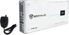 Rockville Atom S30 Marine Amplifier 2400w 4 Channel Amp w/Volt Meter PA Mic