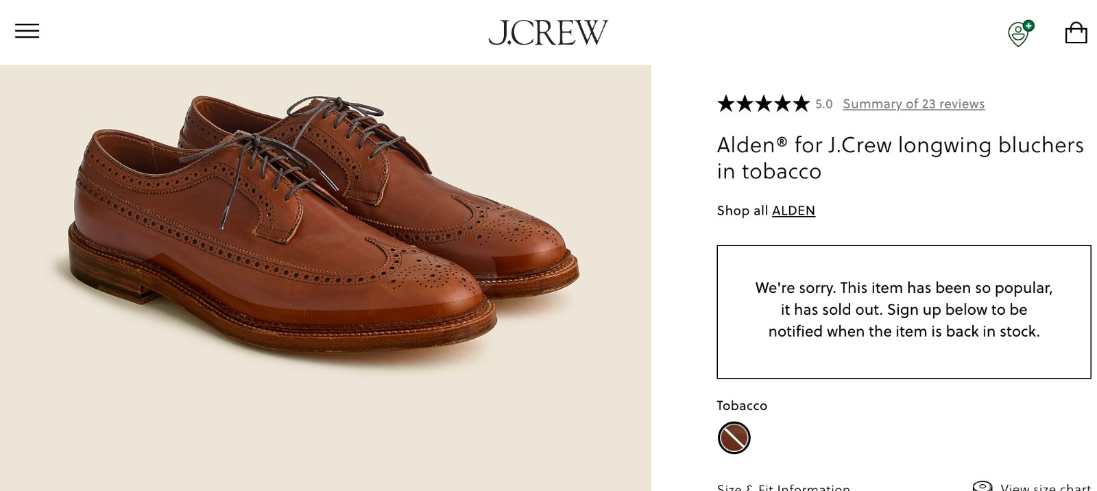 Alden 97641 Burnished Tan Calfskin Long Wing Blucher