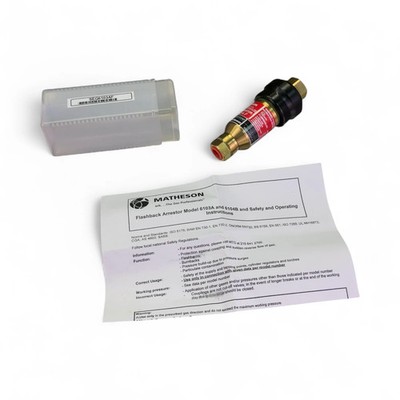 Matheson Brass Flammable Gas Flash Arrestor SEQ6103AF Gas Safety Device