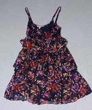 Bcbgeneration Mini dress Womens Size XS Multicolor Floral Spaghetti Strap...