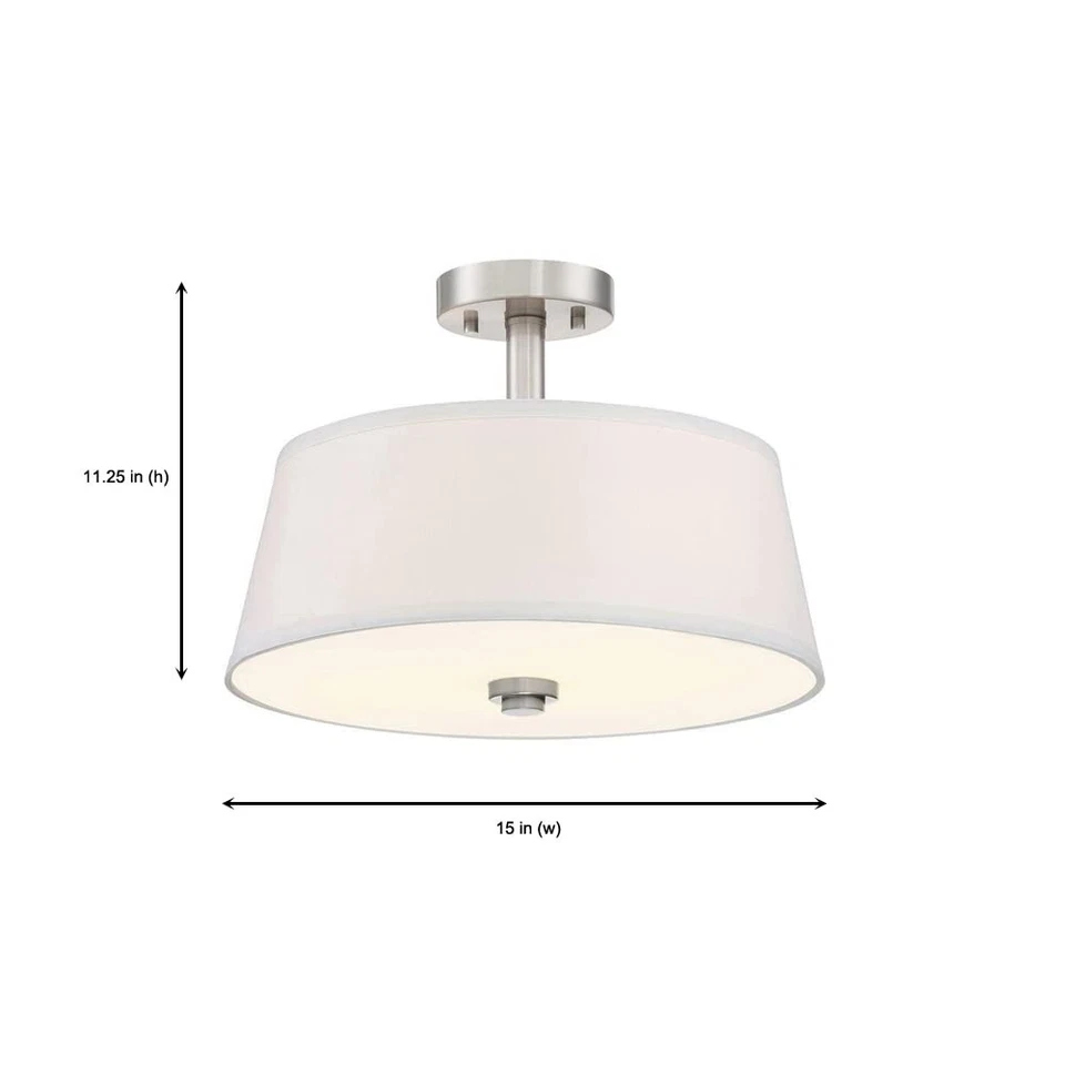 Luces de techo Studio de 2 luces de montaje semi empotrado, accesorio interior de 15 pulgadas para Ki... Foto 4 de 4