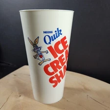 Vtg Plastic Nestle Quik Bunny Rabbit Chocolate Milk Ice Cream Shaker Cup NO LID