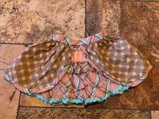 Matilda Jane Size 2 Pecan Sandy Happy And Free Skirt Brown Pink Plaid Ric Rac