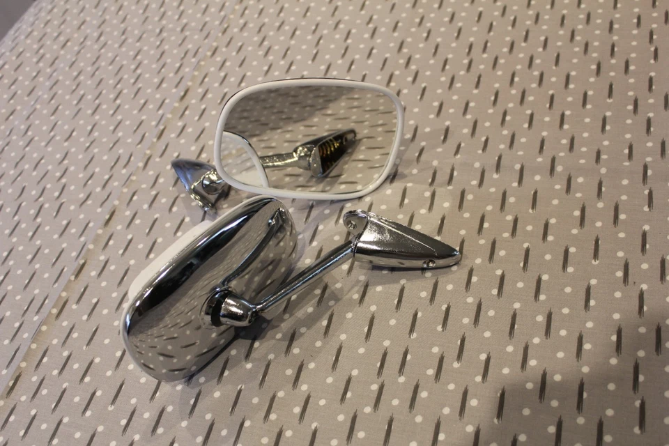 UNIVERSAL KLASSISCH AUTO SPIEGEL PAAR CHROM TÜRKOTFLÜGEL KLASSISCH AUTO Passform 70-82  - Bild 4 von 4