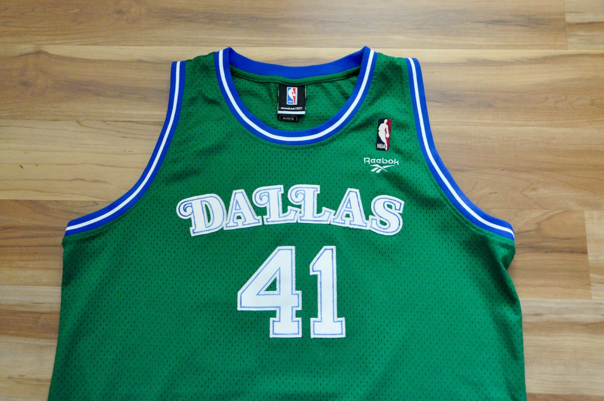 Adidas Dallas Mavericks Dirk Nowitzki Throwback Green Jersey 2XL Men Pre  Owned