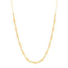 Welry 14K Yellow Gold Beaded Station Chain Necklace, 17"