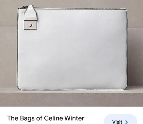 CELINE RTW '12 Side Lock Calf Matte Leather Clutch Bag Envelope Purse $1400 NWD
