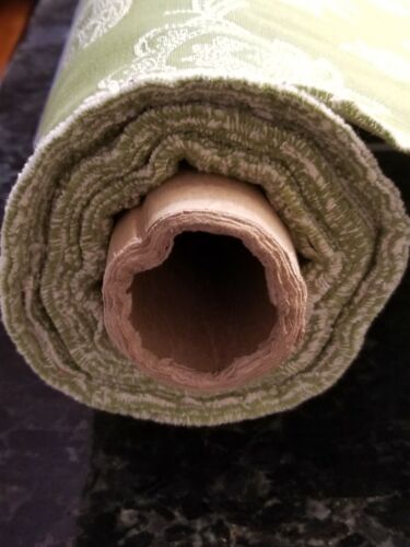 Apple Green and white floral embroidered drapery/upholstery fabric BTY 55" wide - Picture 10 of 11