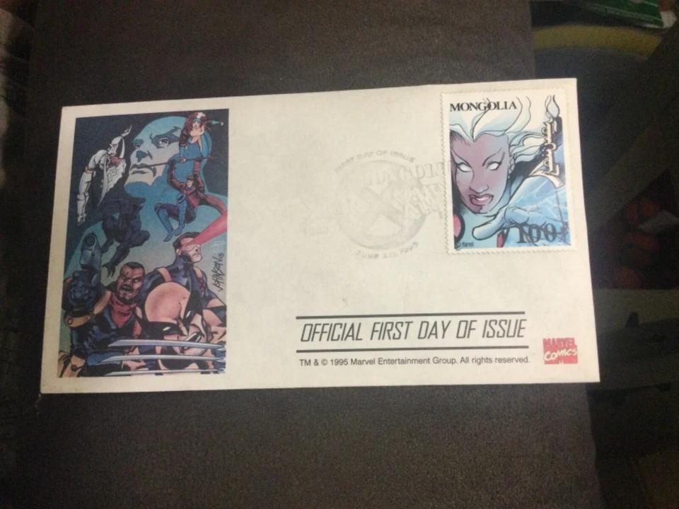 ВИНТАЖНЫЙ MARVEL X-MEN STORM МОНГОЛЬСКИЙ ПЕРВЫЙ ДЕНЬ ВЫПУСКА МАРКИ И КОНВЕРТ 06/20/1995 - Изображение 2 из 4