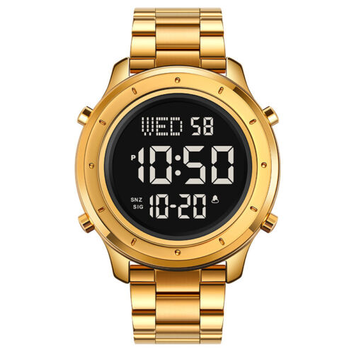 Mens Digital Watches Sports New Top Stainless Steel Waterproof Quartz Wristwatch - Picture 14 of 16