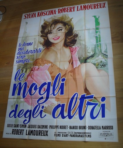 RAVISHING Sylva Koscina original italian movie poster TWO PANEL '61