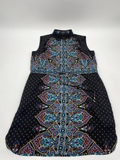 Tahari A-Line Shift Dress Women's 6P Multicolor Paisley Sleeveless Collar Casual