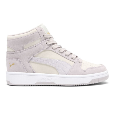 Puma Rebound Layup Stone Perforated High Top  Womens Beige, Pink Sneakers Casual
