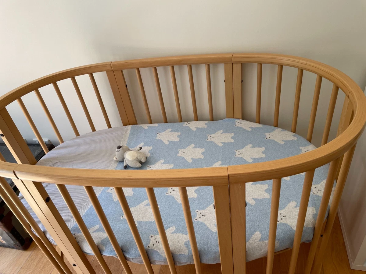 Stokke Sleepi Cot Bed with Mattress Natural Timber with Stokke Sleepi Mini V3