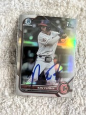 Nate Furman Autograhed 2022 Bowman Chrome Draft Refractor Card