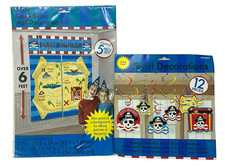 PIRATE Birthday Party Decorations Wall Treasure Map Swirl Foil Hanging Amscan