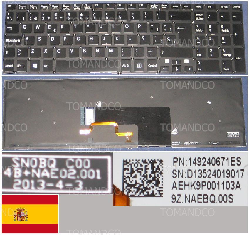 Clavier Laptop Français AZERTY PC PORTABLE SONY SVE15 Noir Avec Contour Gris 400x400