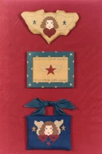 Stitches from the Heartland PRAIRIE ANGELS 3 Cross Stitch Charts w/ Button