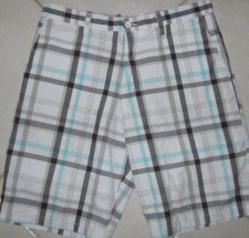 MENS SHORTS BURNSIDE SIZE 34 FIT 34X12 PLAID SHORTS VG CONDITION