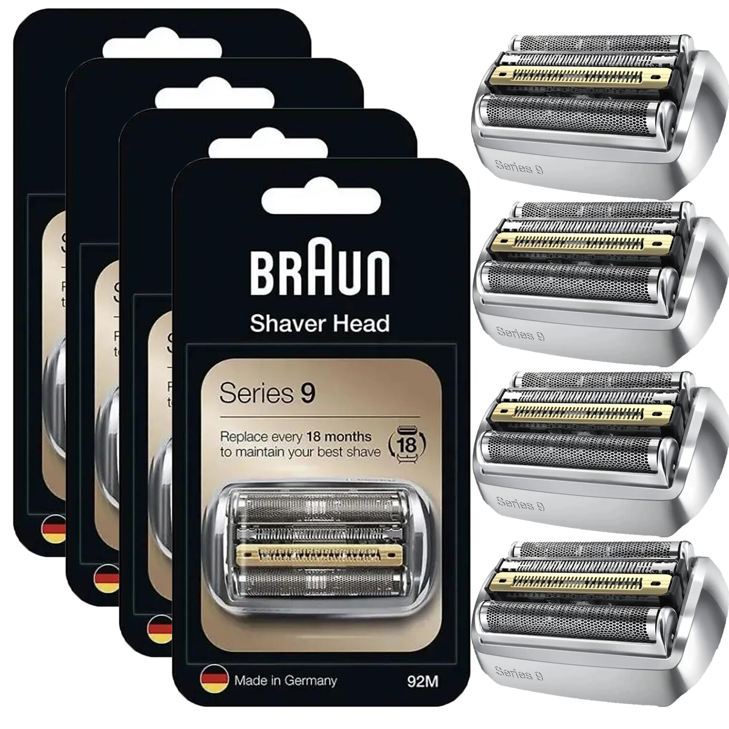 4 Pack 92M Electric Replacement Shaver Head for Braun Series 9 Shaving Head usa