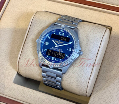 Breitling Aerospace Wiederholung Minuten 40mm Ziffernblatt Blau - Titan