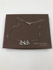 Silpada 925 wheat chain & carved floral slide pendant necklace N1472 With Box