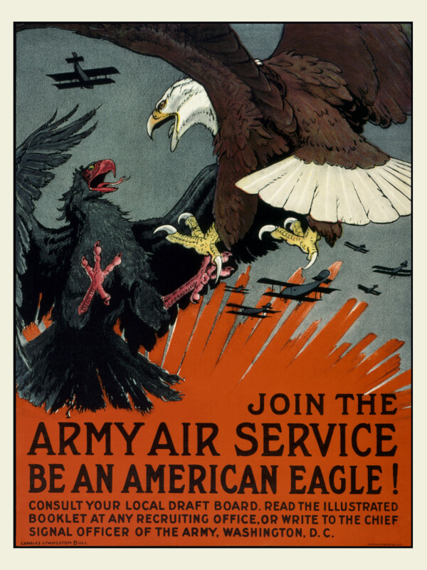 Join the Army Air Service Eagle Eagles Plane World War 1 