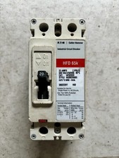 HFD2020 Eaton Industrial Circuit Breaker, 2 Pole, 20 Amps, 600 VAC, 250 VDC