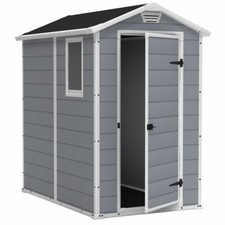 BOX CASETTA IN RESINA DA GIARDINO 130X192X198H CM KETER MANOR 4X6 GRIGIA 70001