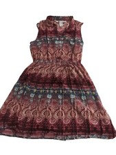 American Rag Cie Collar Sleeveless Dress, Size Medium, Red Tones, Mini