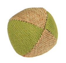 Ball Nature aus Leinen &oslash; 4,5cm  gr&uuml;n/beige  3 St&uuml;ck