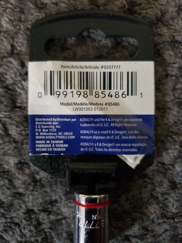 Kobalt Standard (SAE) 1/4" Drive 6-point 11/32 Shallow Socket #0337777 - Picture 2 of 2