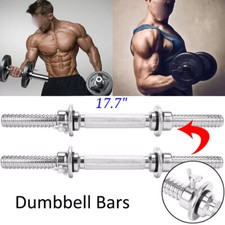 Threaded Dumbbell Chrome Handles 1 Inch Pair, 17.7" Adjustable Dumbbell Bar