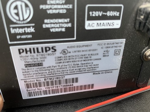 PHILIPS Micro Music System BTM2180 Black Bluetooth/ MP3/USB Direct/AM/FM WORKED - Picture 7 of 12