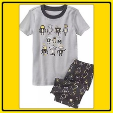 NWT 4 Gymboree GYMMIES sleepwear PJ Pajamas 2pc SHORTIES Robot TIME FOR BED