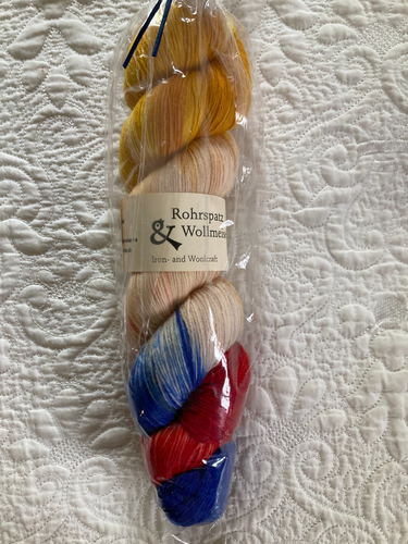 Rohrspatz & Wollmeise Pure 100% Merino SW Hand Dyed Yarn Red Yellow Blue Saami