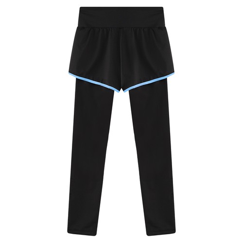 Kids Girls Pants Gym Tights Exercise Trousers Workout Sportswear 2 In 1 Dance - Picture 12 of 43