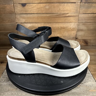 ECCO Womens Size US Flowt Wedge Corksphere Sandals Black