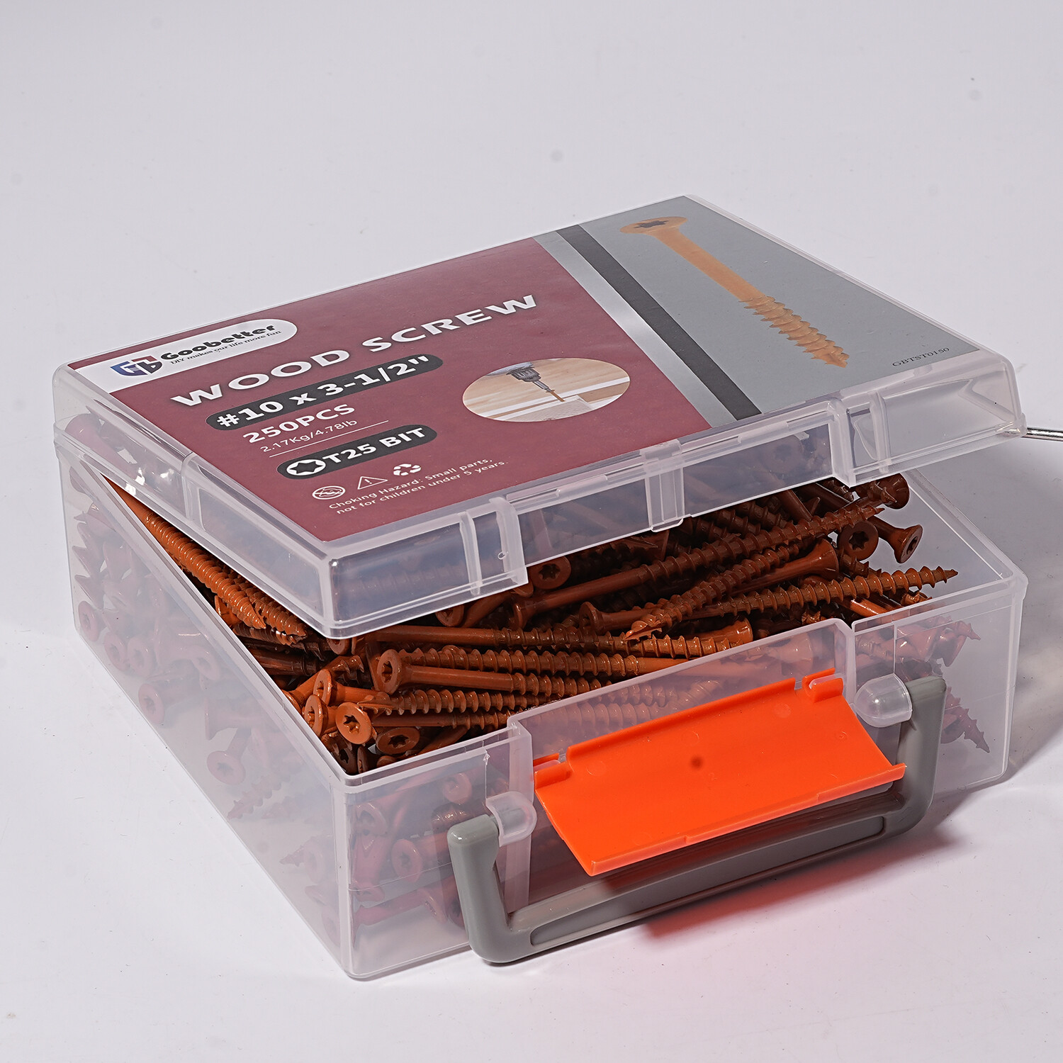 300PCS #8x1-1/4" Torx T25 Star Flat Head Screw Outdoor Wood Screw T25 Star Bit