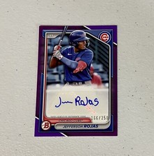 2024 Bowman Baseball Jefferson Rojas Autograph /250 Purple Ppra-jr Cubs 