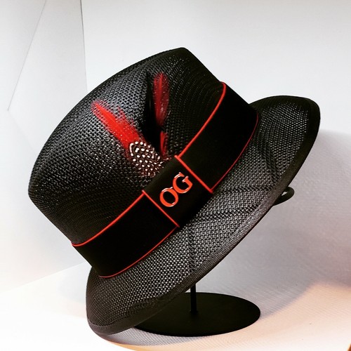 Mens Black lowrider center crease hat 
