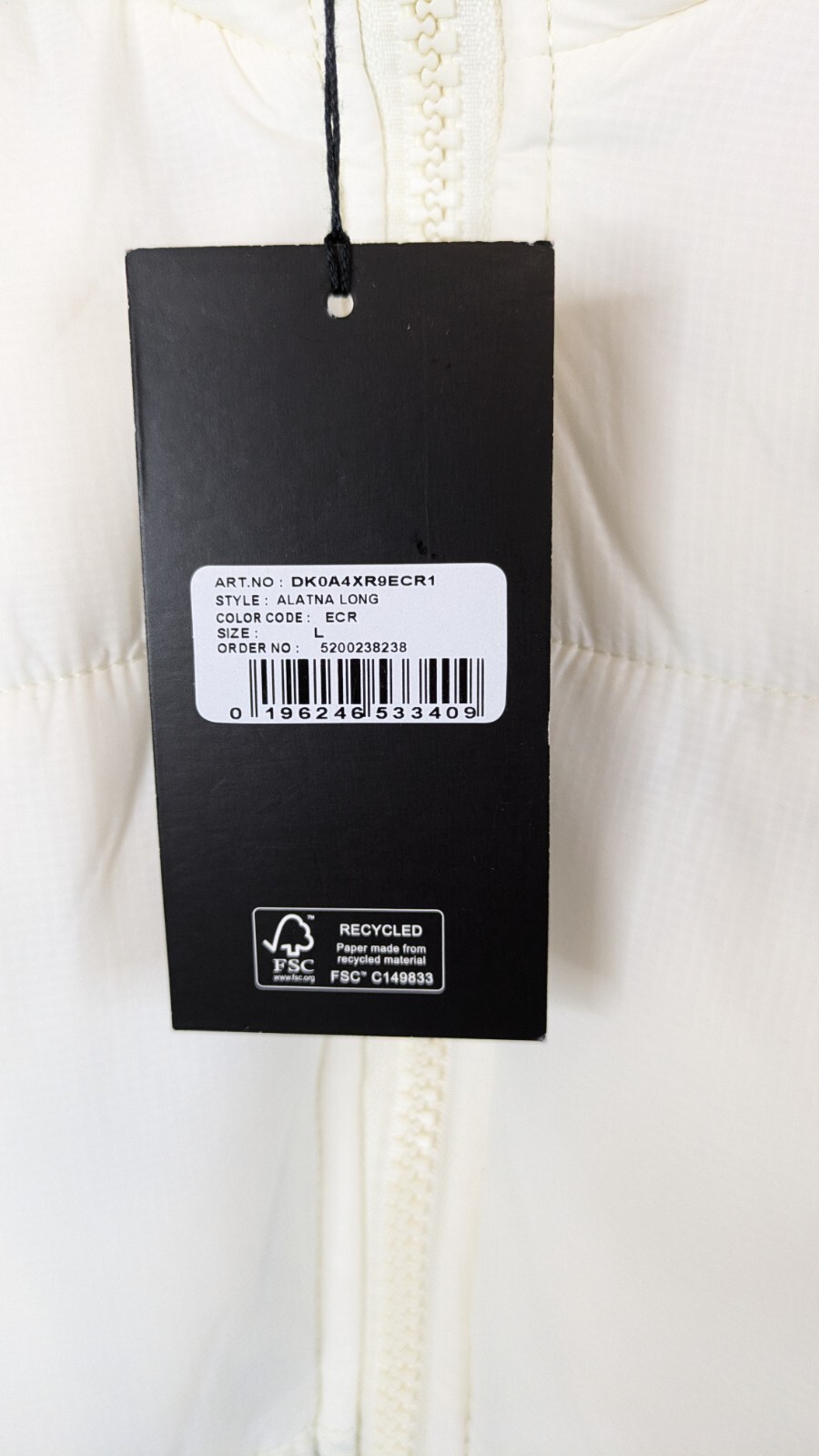 Dickies Alatna Puffer Jacket Womens Large Off White Longline Water Resistant  thumbnail 9