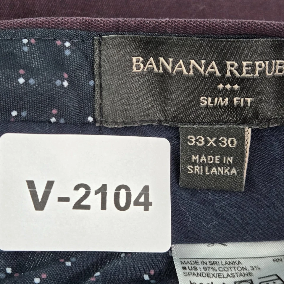 Pantalones chinos púrpura Banana Republic para hombre 33x30 tiro medio recto Foto 2 de 4