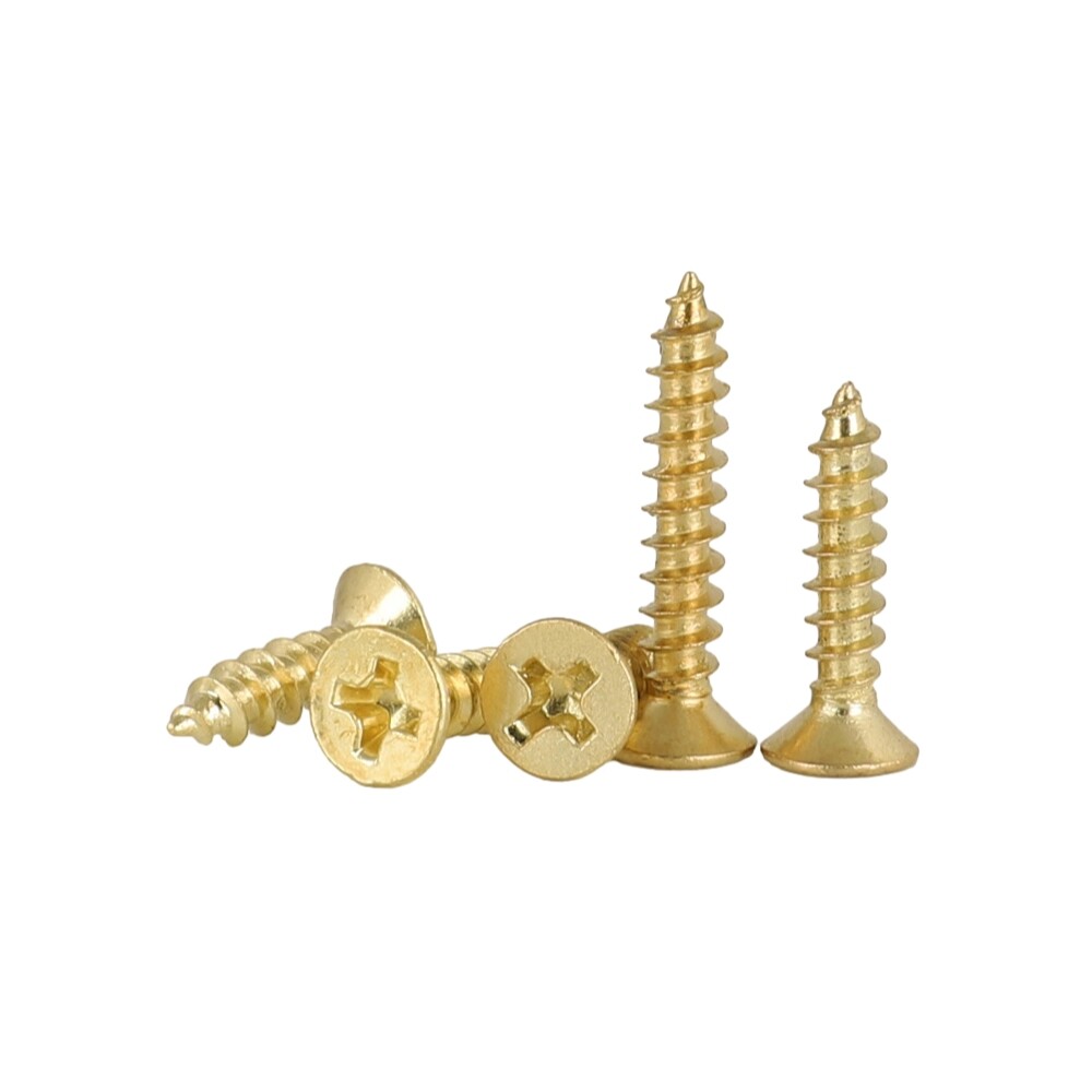 M6 Brass Phillips Countersunk Self Tapping Screw Flat Head Wood Screws