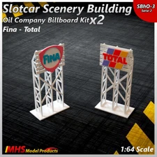 Slotcar Scenery Building Oil Company Billboard Kit Fina-Total Afx,Tyco,