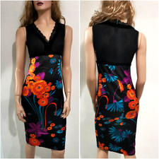 Dolce & Gabbana Floral Print  Vintage D&G Lace Trimmed Satin Dress IT40
